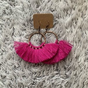Pink dangle tassel Earrings
